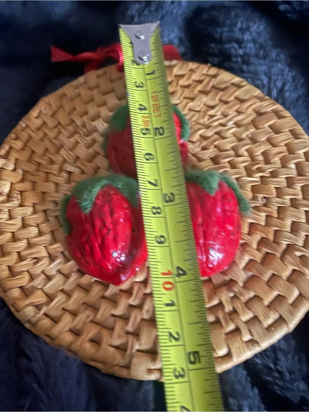 Handcrafted Rustic Strawberry Décor Set – Wooden Plaque & Strawberry Ornament